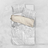 Samoa Lotu Tamaiti Bedding Set White Sunday Polynesian Pattern With Tropical Flowers LT05 US Twin 172cm x 218cm White - Polynesian Pride