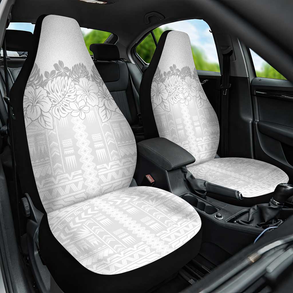 Samoa Lotu Tamaiti Car Seat Cover White Sunday Polynesian Pattern With Tropical Flowers LT05 One Size White - Polynesian Pride