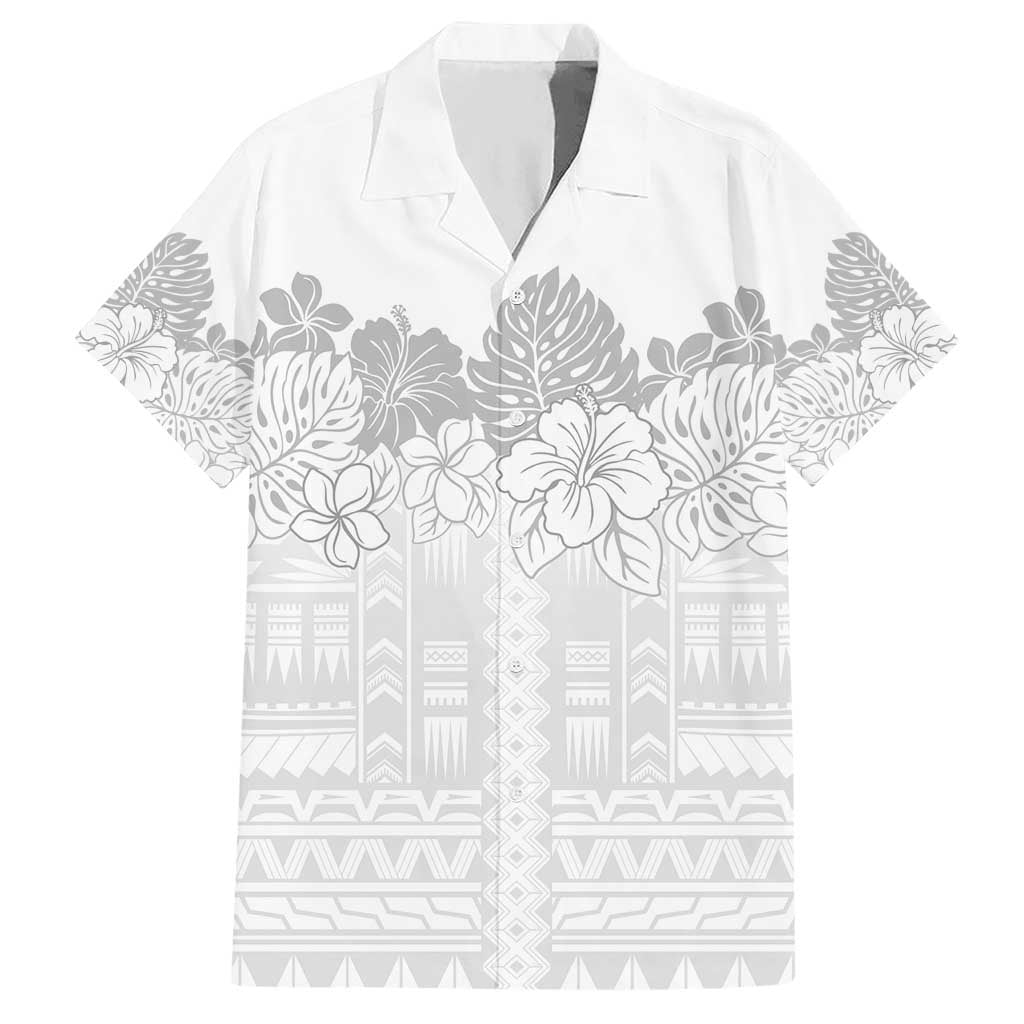 Samoa Lotu Tamaiti Hawaiian Shirt White Sunday Polynesian Pattern With Tropical Flowers LT05 White - Polynesian Pride