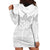 Samoa Lotu Tamaiti Hoodie Dress White Sunday Polynesian Pattern With Tropical Flowers