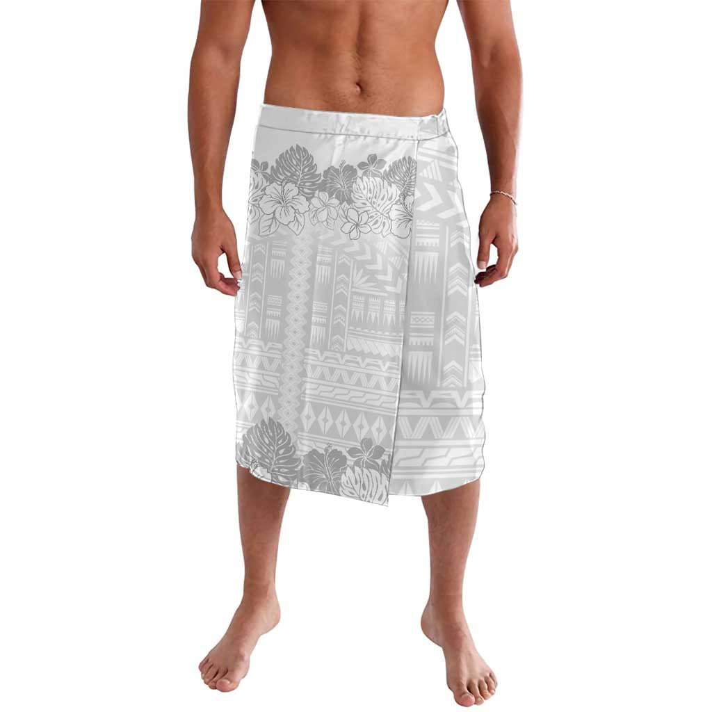 Samoa Lotu Tamaiti Lavalava White Sunday Polynesian Pattern With Tropical Flowers LT05 White - Polynesian Pride