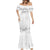 Samoa Lotu Tamaiti Mermaid Dress White Sunday Polynesian Pattern With Tropical Flowers