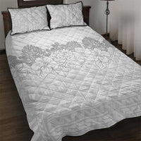 Samoa Lotu Tamaiti Quilt Bed Set White Sunday Polynesian Pattern With Tropical Flowers LT05 White - Polynesian Pride
