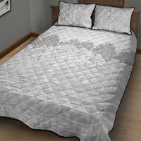 Samoa Lotu Tamaiti Quilt Bed Set White Sunday Polynesian Pattern With Tropical Flowers LT05 - Polynesian Pride