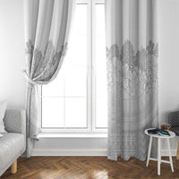 Samoa Lotu Tamaiti Window Curtain White Sunday Polynesian Pattern With Tropical Flowers LT05 - Polynesian Pride