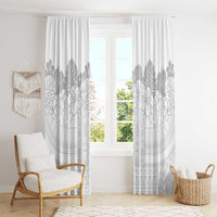 Samoa Lotu Tamaiti Window Curtain White Sunday Polynesian Pattern With Tropical Flowers LT05 - Polynesian Pride