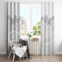Samoa Lotu Tamaiti Window Curtain White Sunday Polynesian Pattern With Tropical Flowers LT05 - Polynesian Pride