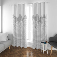 Samoa Lotu Tamaiti Window Curtain White Sunday Polynesian Pattern With Tropical Flowers LT05 With Grommets White - Polynesian Pride