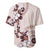 Bula Fiji Language Week Baseball Jersey Fijian Tapa Pattern With Tagimoucia Flower