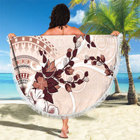 Bula Fiji Language Week Beach Blanket Fijian Tapa Pattern With Tagimoucia Flower LT05 - Polynesian Pride
