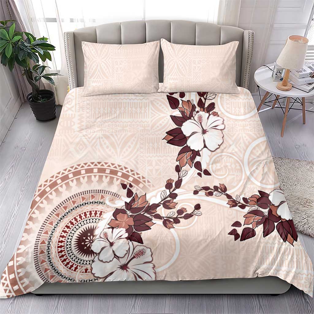 Bula Fiji Language Week Bedding Set Fijian Tapa Pattern With Tagimoucia Flower LT05 - Polynesian Pride