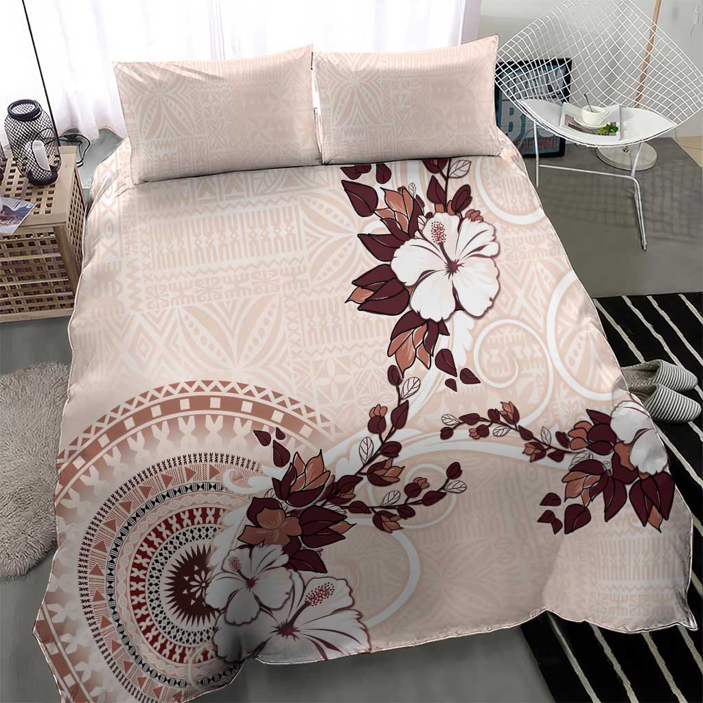 Bula Fiji Language Week Bedding Set Fijian Tapa Pattern With Tagimoucia Flower LT05 - Polynesian Pride