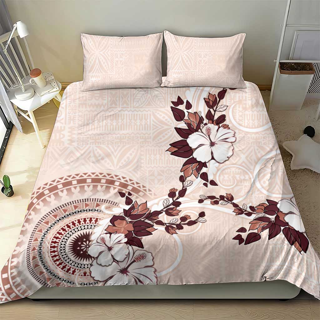 Bula Fiji Language Week Bedding Set Fijian Tapa Pattern With Tagimoucia Flower LT05 - Polynesian Pride