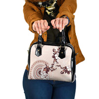 Bula Fiji Language Week Shoulder Handbag Fijian Tapa Pattern With Tagimoucia Flower LT05 One Size Beige - Polynesian Pride