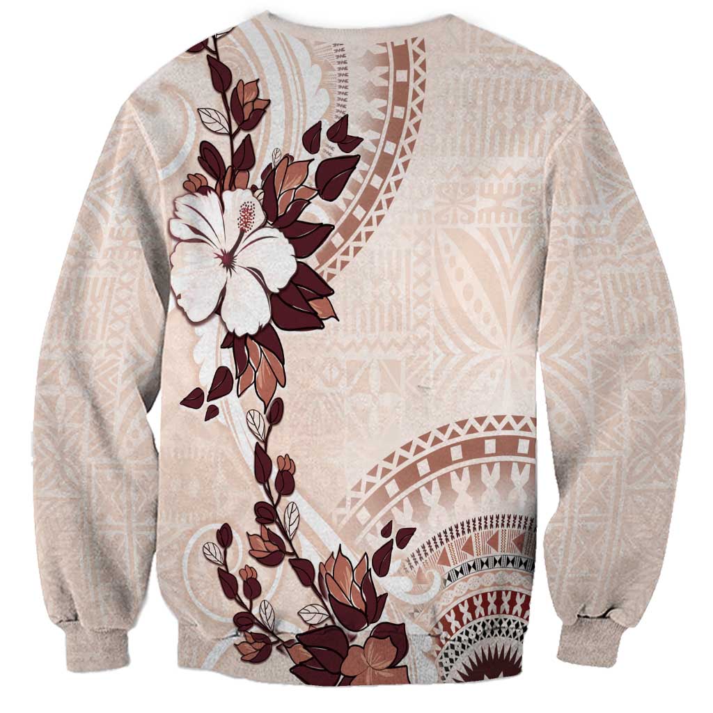 Bula Fiji Language Week Sweatshirt Fijian Tapa Pattern With Tagimoucia Flower LT05 - Polynesian Pride
