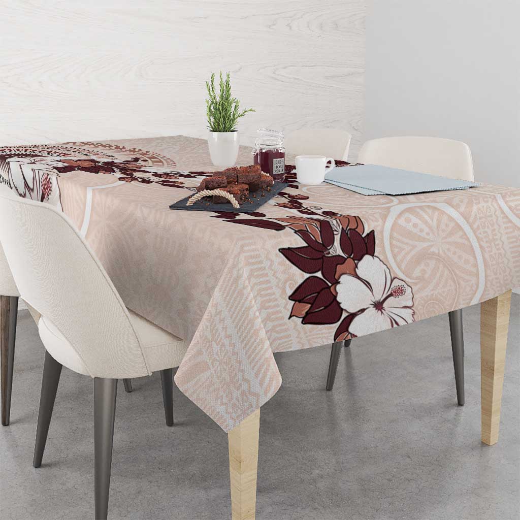Bula Fiji Language Week Tablecloth Fijian Tapa Pattern With Tagimoucia Flower LT05 - Polynesian Pride