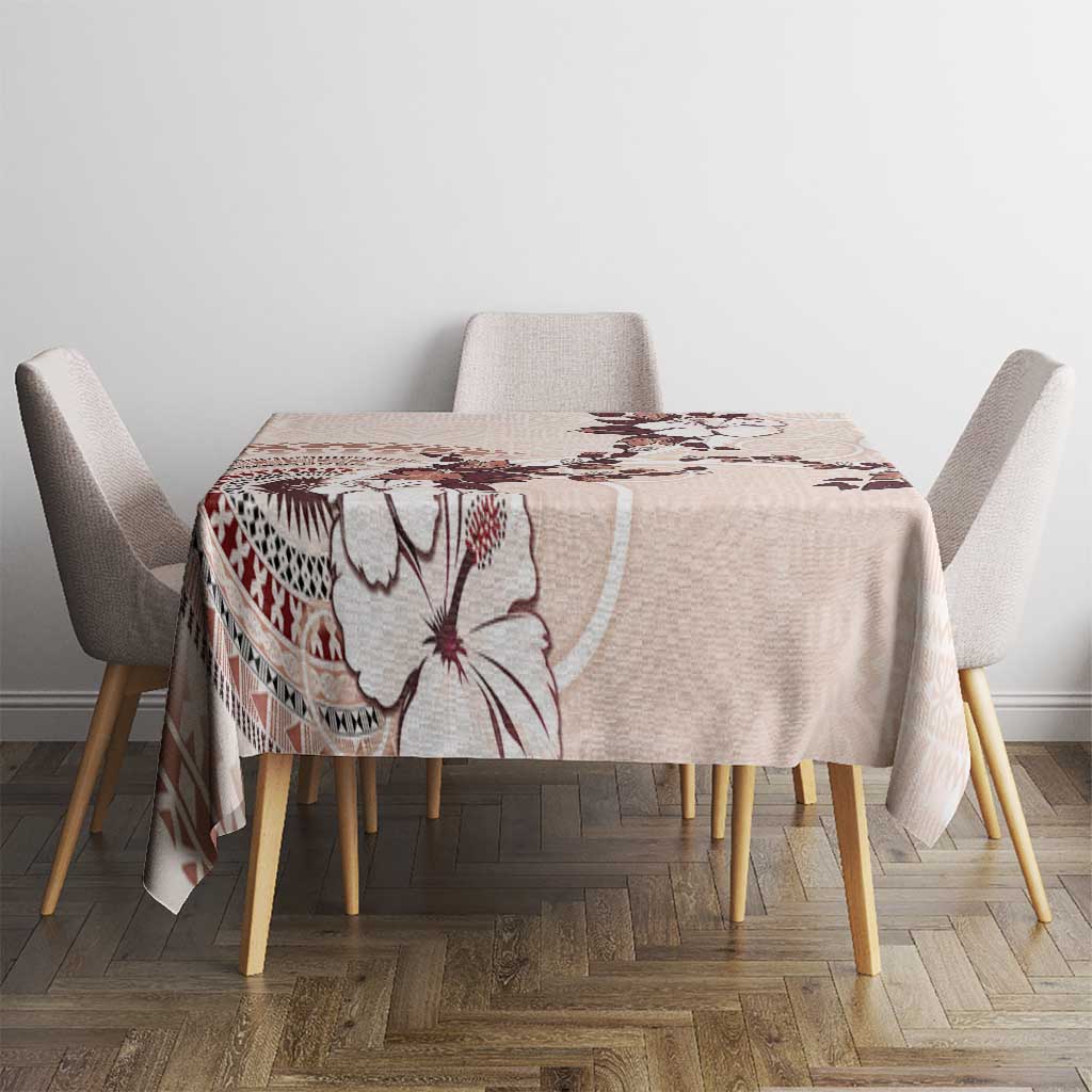 Bula Fiji Language Week Tablecloth Fijian Tapa Pattern With Tagimoucia Flower LT05 - Polynesian Pride