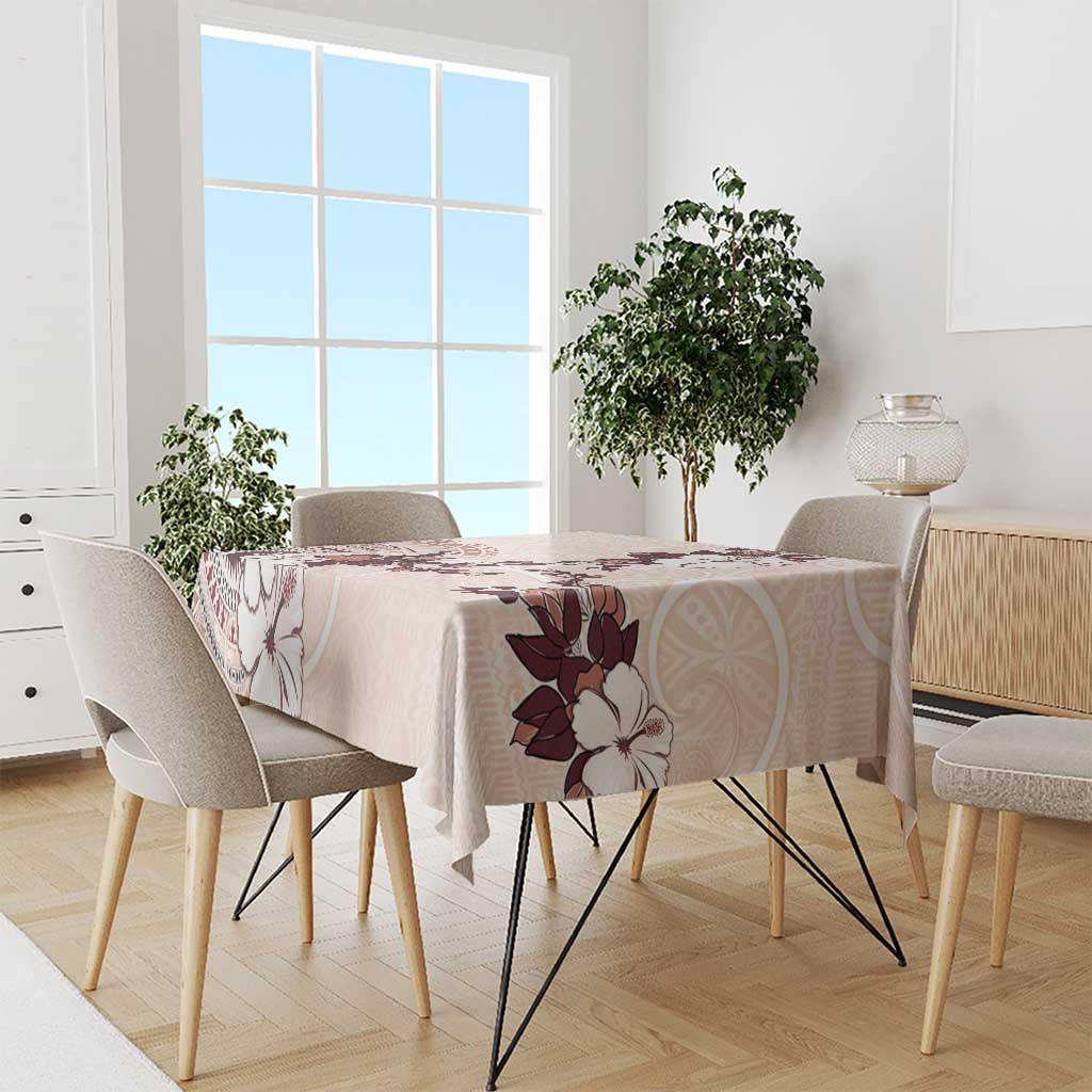 Bula Fiji Language Week Tablecloth Fijian Tapa Pattern With Tagimoucia Flower LT05 - Polynesian Pride