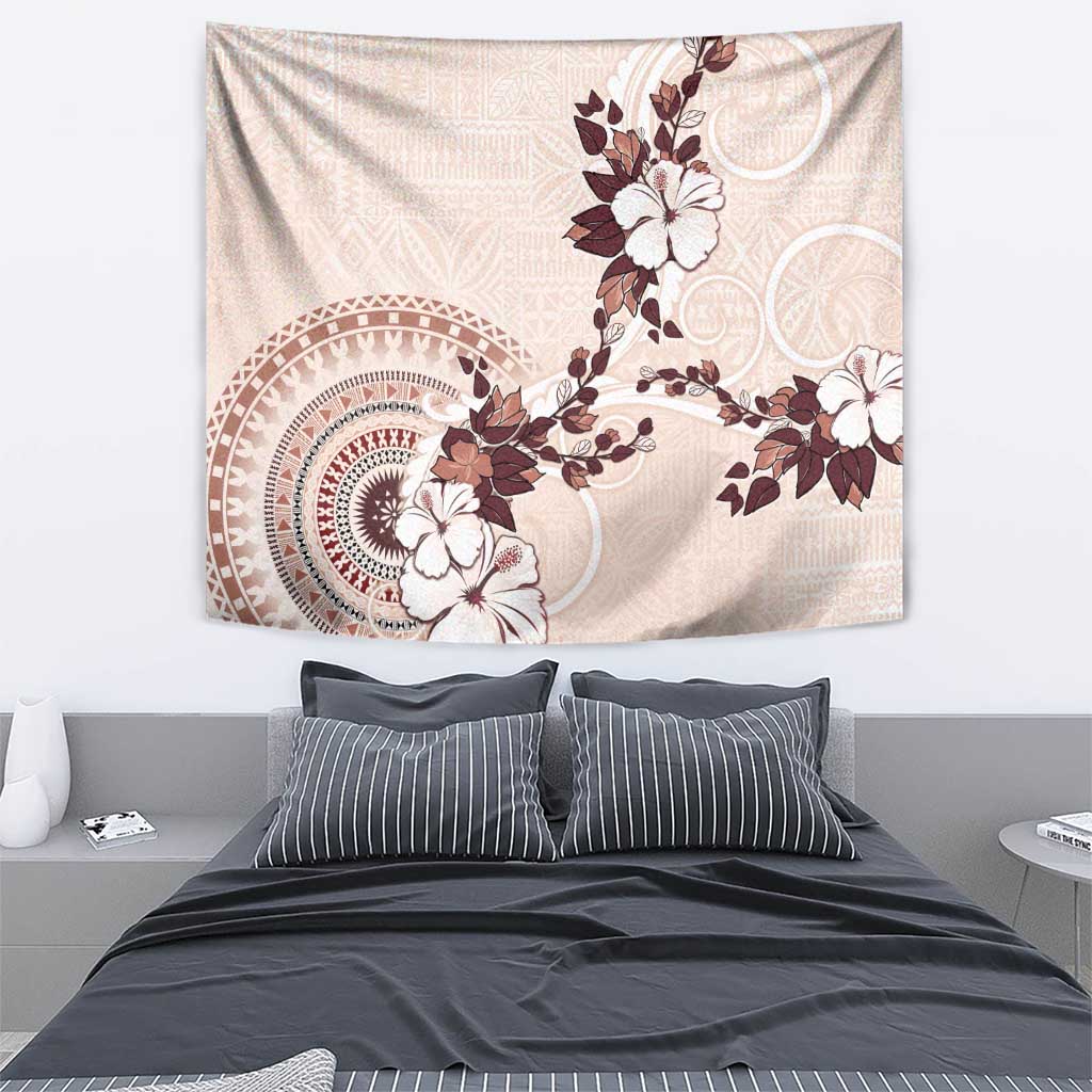 Bula Fiji Language Week Tapestry Fijian Tapa Pattern With Tagimoucia Flower LT05 - Polynesian Pride