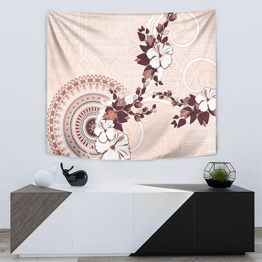 Bula Fiji Language Week Tapestry Fijian Tapa Pattern With Tagimoucia Flower LT05 - Polynesian Pride