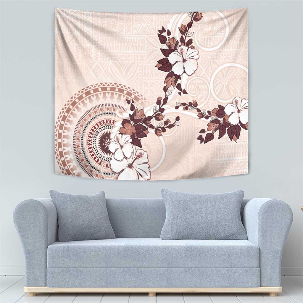 Bula Fiji Language Week Tapestry Fijian Tapa Pattern With Tagimoucia Flower LT05 - Polynesian Pride