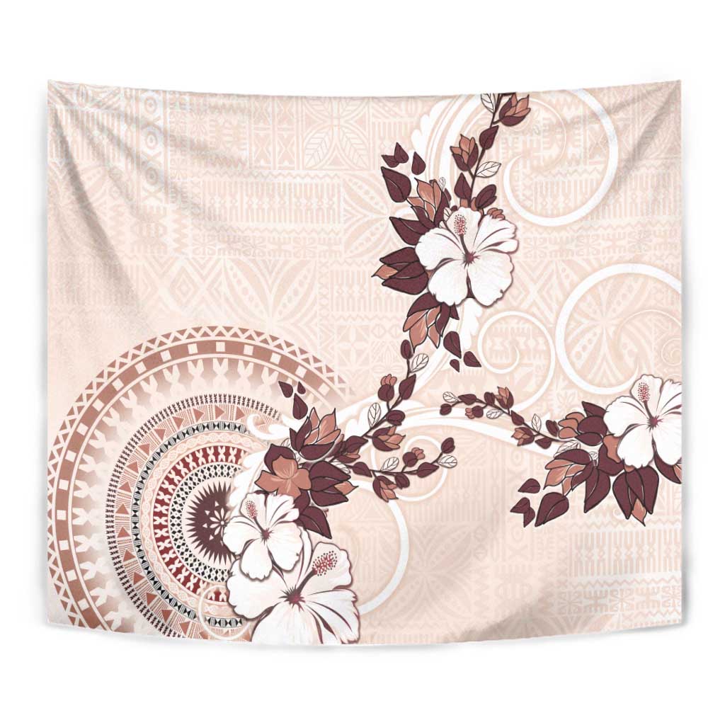 Bula Fiji Language Week Tapestry Fijian Tapa Pattern With Tagimoucia Flower LT05 - Polynesian Pride