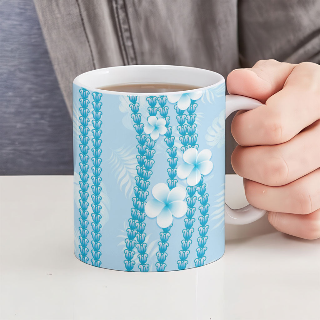 Hawaii Queen Liliuokalani Ceramic Mug Blue Lei Pua Kalaunu LT05 - Polynesian Pride