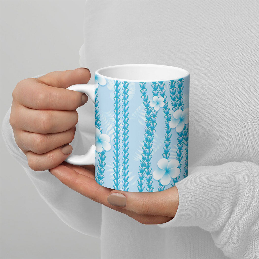 Hawaii Queen Liliuokalani Ceramic Mug Blue Lei Pua Kalaunu LT05 - Polynesian Pride