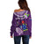 Cook Islands Rarotonga Off Shoulder Sweater Coat Of Arms Plumeria Polynesian Turtle LT05 - Polynesian Pride