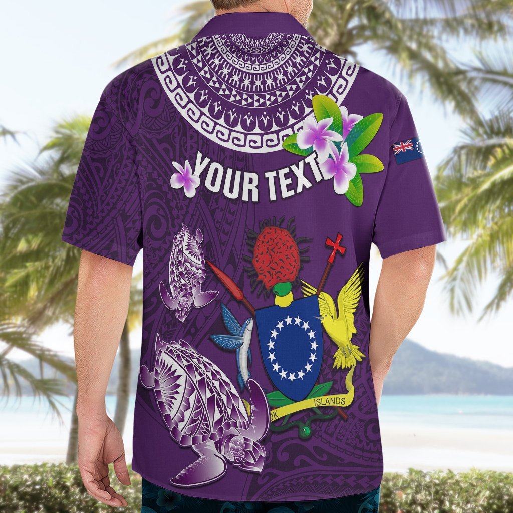 Personalized Cook Islands Rarotonga Hawaiian Shirt Coat Of Arms Plumeria Polynesian Turtle LT05 - Polynesian Pride