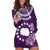 Personalized Cook Islands Rarotonga Hoodie Dress Coat Of Arms Plumeria Polynesian Turtle LT05 Purple - Polynesian Pride