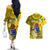 Personalized Cook Islands Aitutaki Couples Matching Off The Shoulder Long Sleeve Dress and Hawaiian Shirt Coat Of Arms Plumeria Polynesian Turtle LT05 - Polynesian Pride