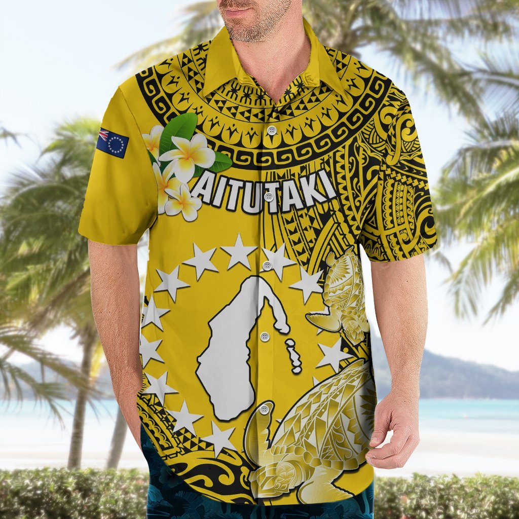 Personalized Cook Islands Aitutaki Hawaiian Shirt Coat Of Arms Plumeria Polynesian Turtle LT05 - Polynesian Pride