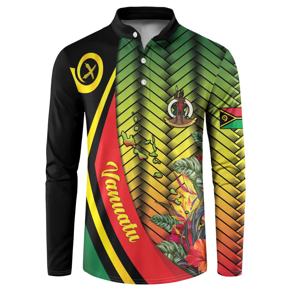 Vanuatu Constitution Day Button Sweatshirt Long Live Vanuatu LT05 Colorful - Polynesian Pride