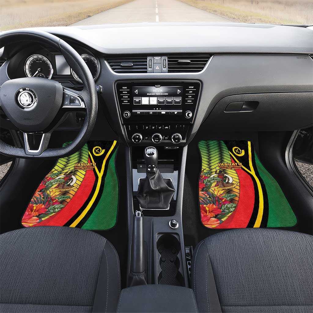 Vanuatu Constitution Day Car Mats Long Live Vanuatu LT05 Set 2pcs - Front Colorful - Polynesian Pride