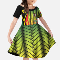 Vanuatu Constitution Day Kid Short Sleeve Dress Long Live Vanuatu LT05 KID Colorful - Polynesian Pride