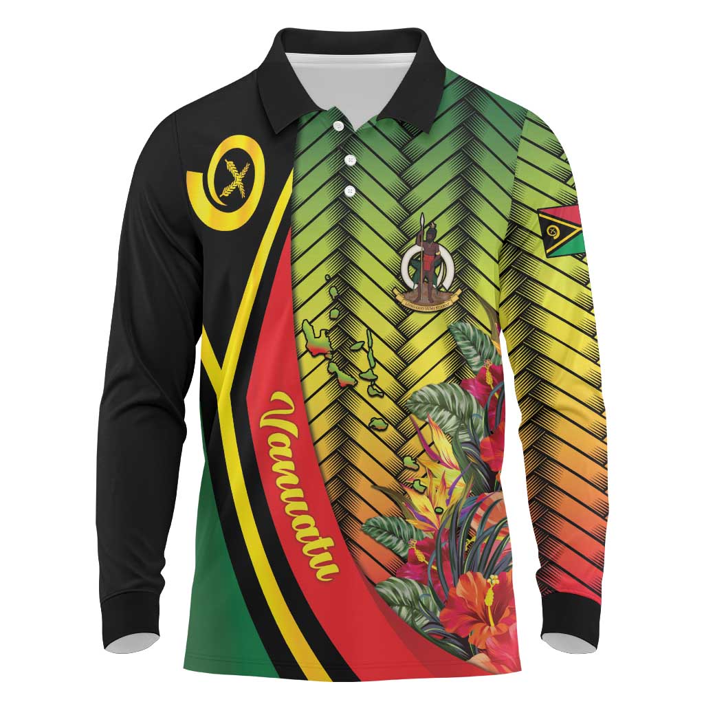 Vanuatu Constitution Day Long Sleeve Polo Shirt Long Live Vanuatu LT05 Colorful - Polynesian Pride