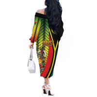 Vanuatu Constitution Day Off The Shoulder Long Sleeve Dress Long Live Vanuatu LT05 - Polynesian Pride