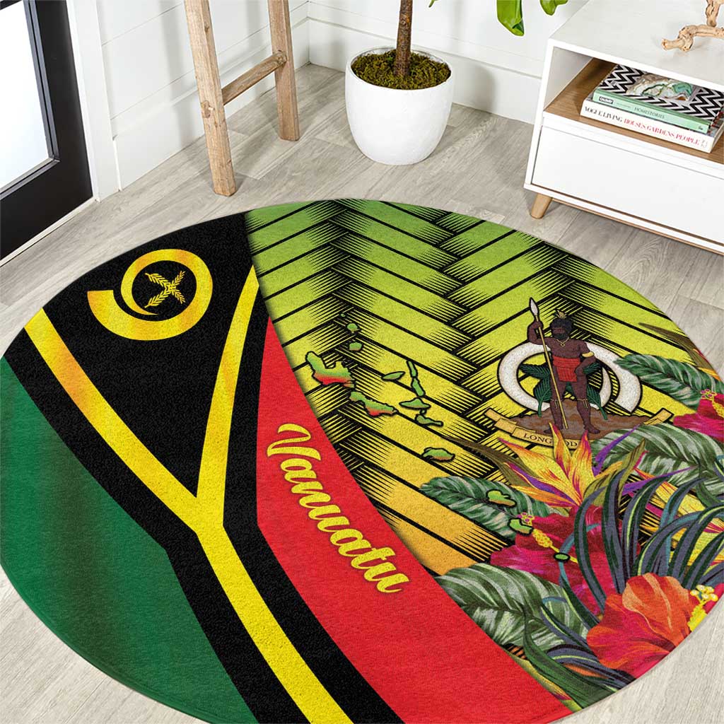 Vanuatu Constitution Day Round Carpet Long Live Vanuatu LT05 Colorful - Polynesian Pride