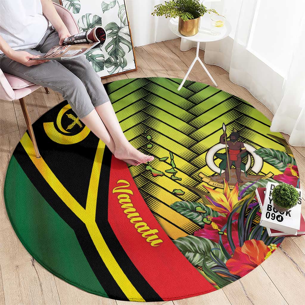 Vanuatu Constitution Day Round Carpet Long Live Vanuatu LT05 - Polynesian Pride