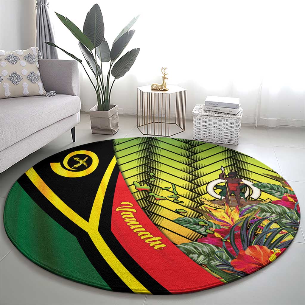 Vanuatu Constitution Day Round Carpet Long Live Vanuatu LT05 - Polynesian Pride
