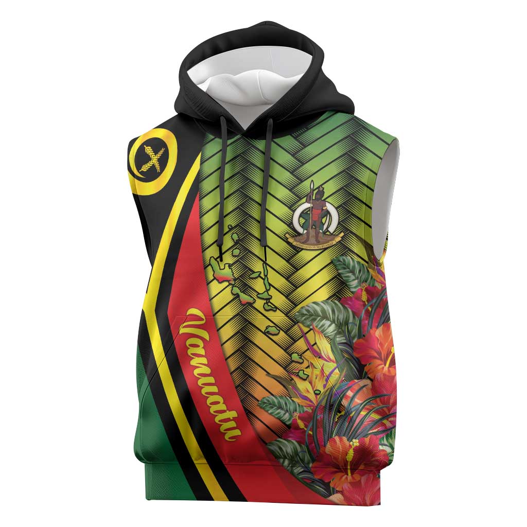 Vanuatu Constitution Day Sleeveless Hoodie Long Live Vanuatu LT05 Colorful - Polynesian Pride