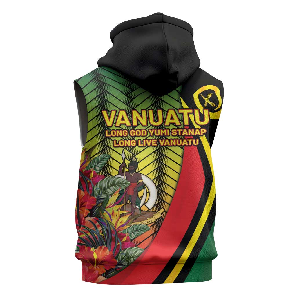 Vanuatu Constitution Day Sleeveless Hoodie Long Live Vanuatu LT05 - Polynesian Pride