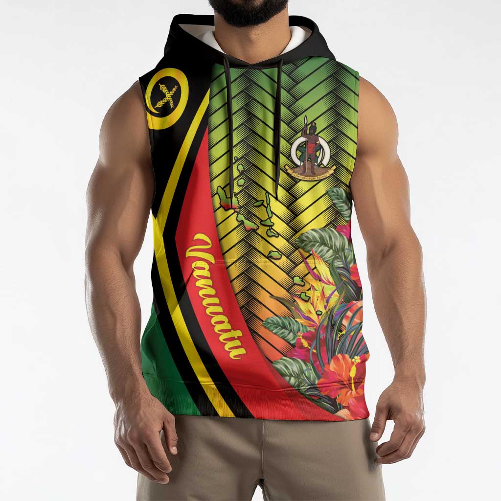 Vanuatu Constitution Day Sleeveless Hoodie Long Live Vanuatu LT05 - Polynesian Pride