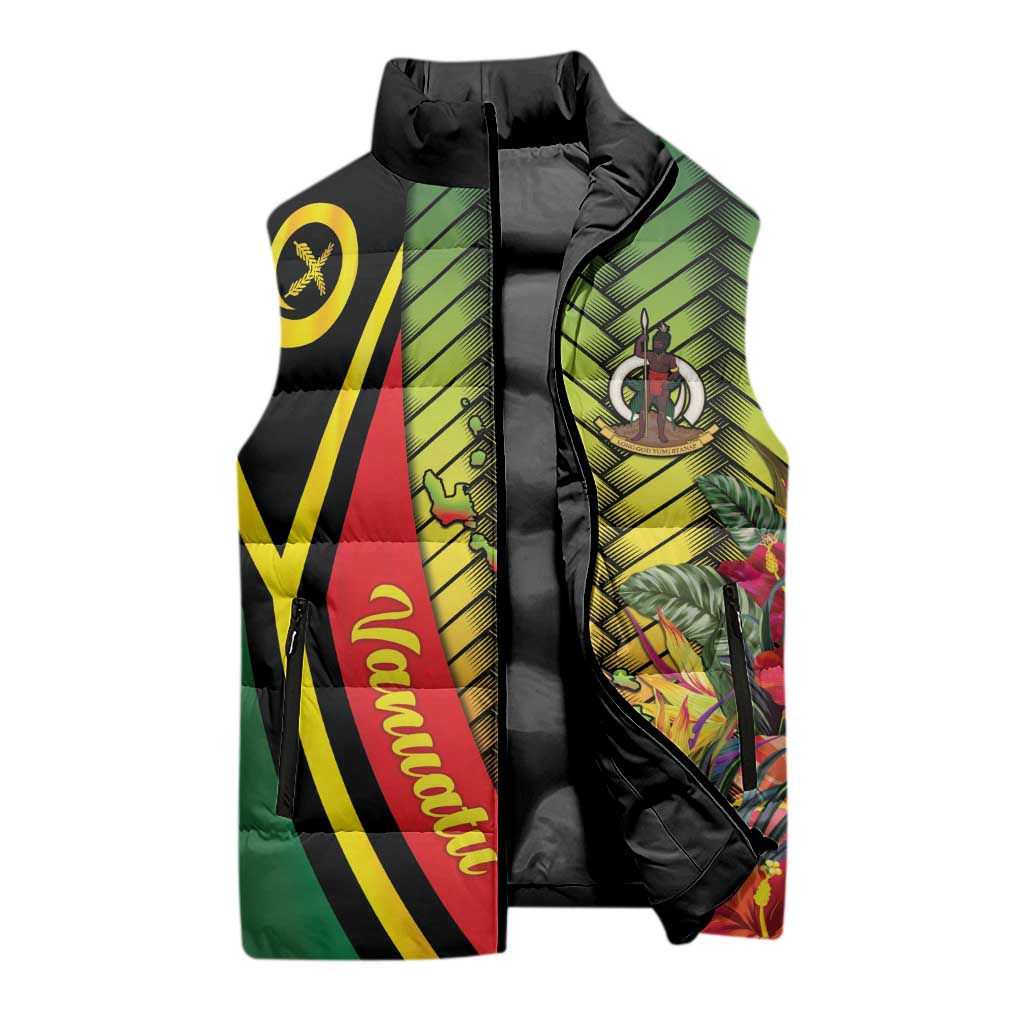 Vanuatu Constitution Day Sleeveless Puffer Jacket Long Live Vanuatu LT05 - Polynesian Pride