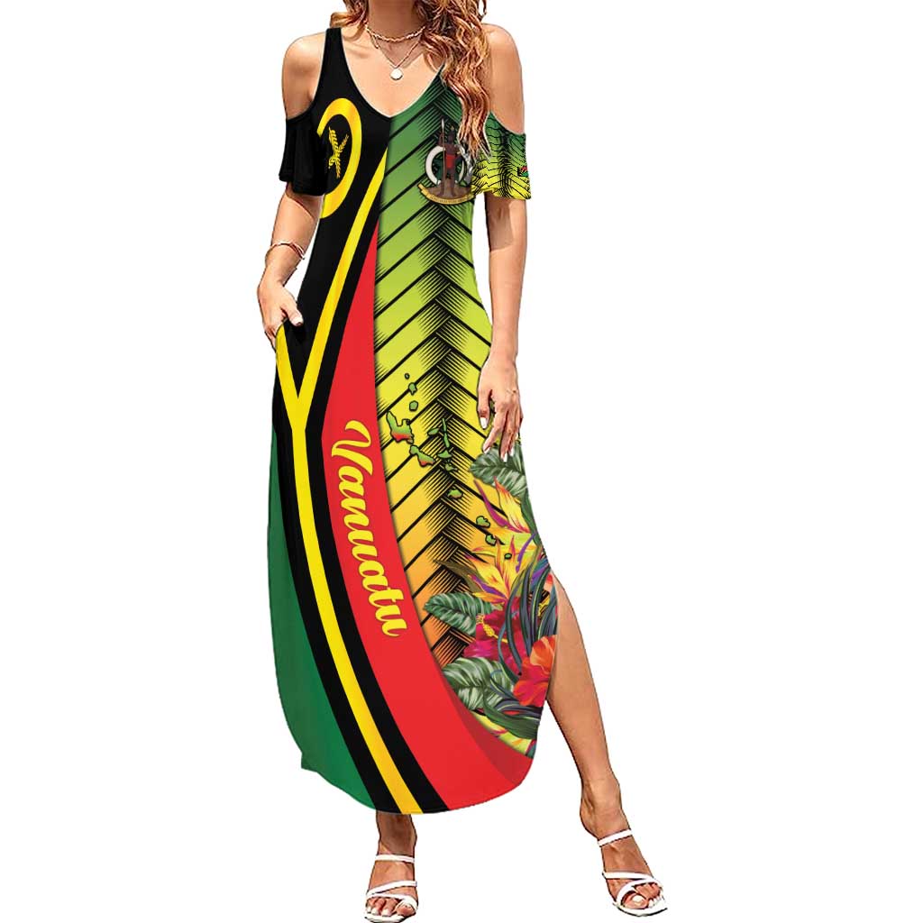 Vanuatu Constitution Day Summer Maxi Dress Long Live Vanuatu LT05 Women Colorful - Polynesian Pride