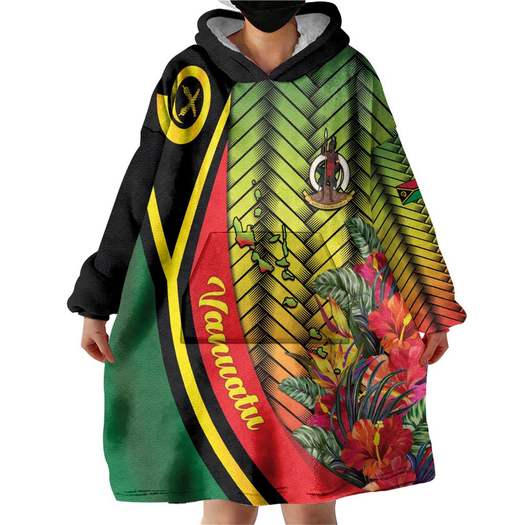 Vanuatu Constitution Day Wearable Blanket Hoodie Long Live Vanuatu LT05 - Polynesian Pride