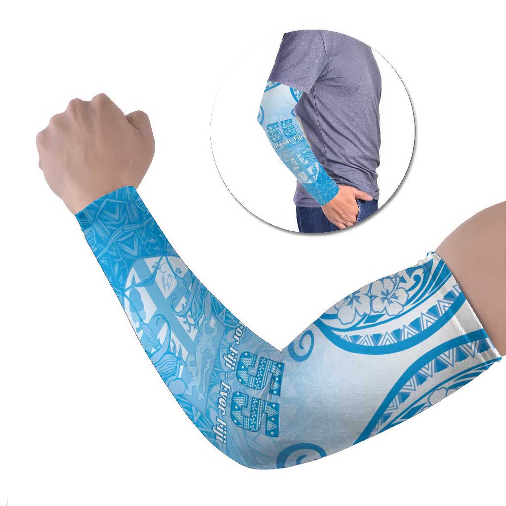 Fiji Day Arm Sleeves 55th Anniversary Forever Fiji LT05 Set of 2 Blue - Polynesian Pride