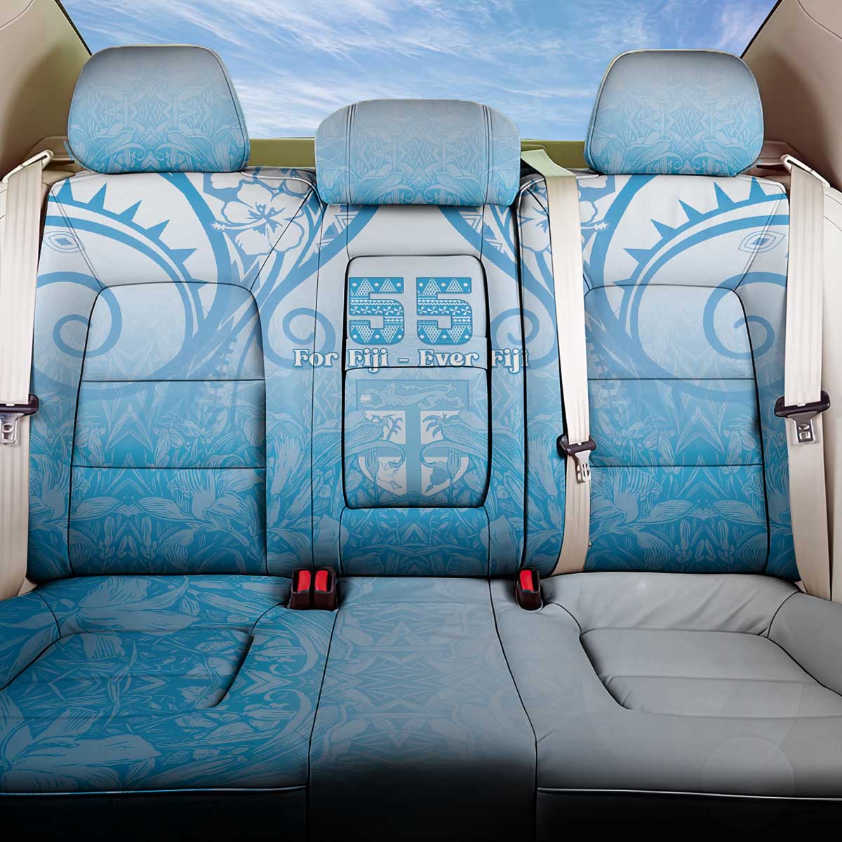 Fiji Day Back Car Seat Cover 55th Anniversary Forever Fiji LT05 One Size Blue - Polynesian Pride