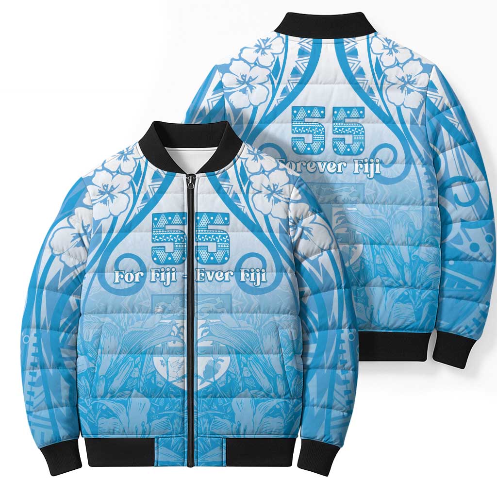 Fiji Day Bomber Puffer Jacket 55th Anniversary Forever Fiji LT05 - Polynesian Pride